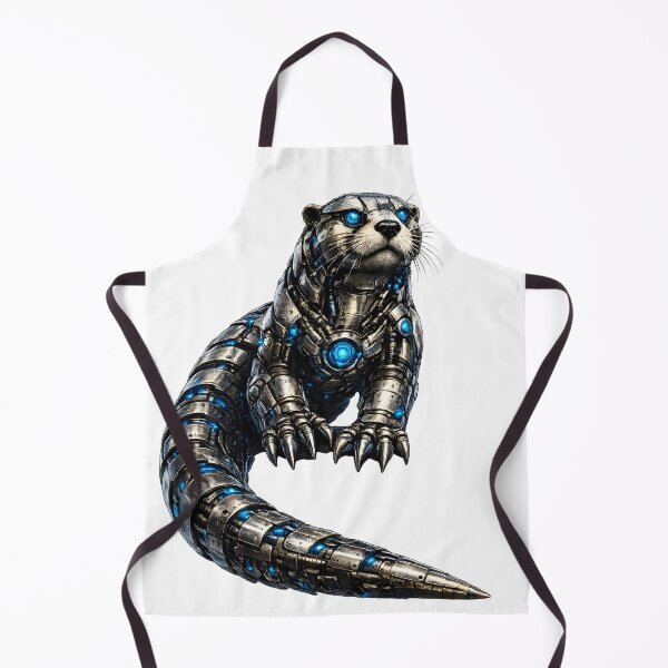 Item preview, Steel Otter – Cybernetic River Guardian | Premium Mech Wildlife Art designed and sold by SteelCoat Studio.