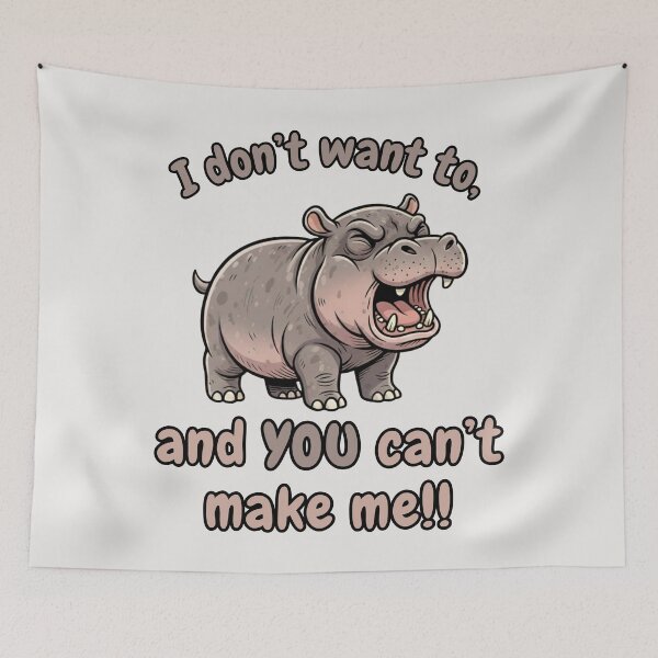 Item preview, Stubborn Hippo Calf - You Can't Make Me designed and sold by Marlette LLC.