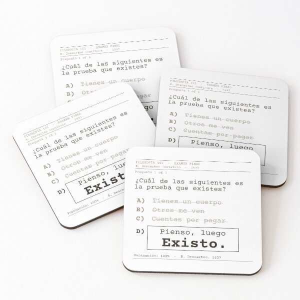 Item preview, I think, therefore I am. Descartes, clear exam, Spanish designed and sold by Will-to-Power.