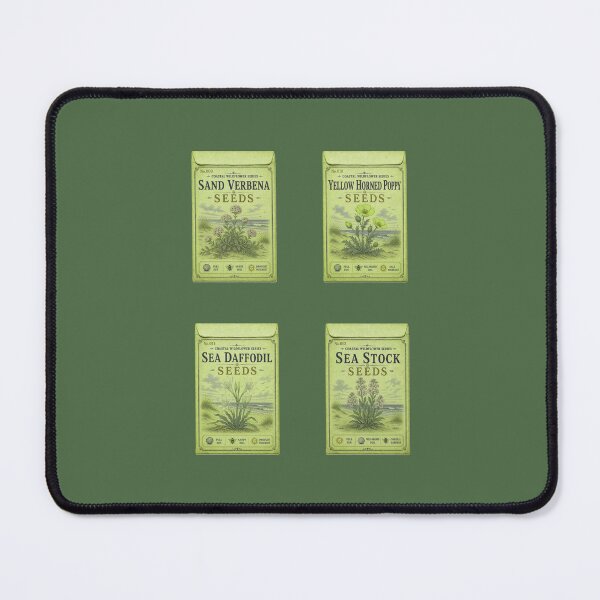 Item preview, Vintage Seed Packets PRINT ONLY NOT REAL- Coastal Wildflowers Series 009-012 - pastel lime color designed and sold by Beachy.