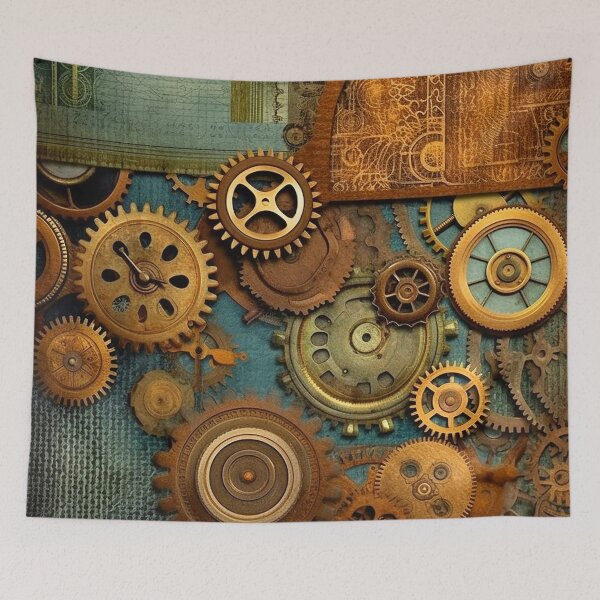 Item preview, Steampunk Mechanical Gears Aqua Seafoam And Golden Design designed and sold by DEC02.