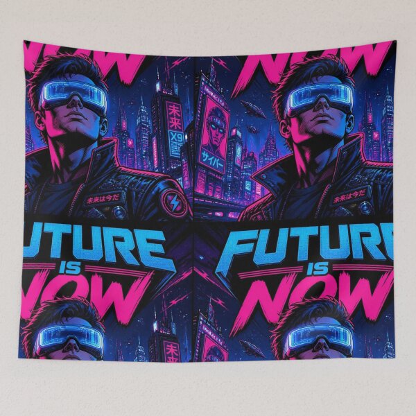 Item preview, Future Is Now Cyberpunk Comic Book Pop Art Poster designed and sold by DesignEpic22.