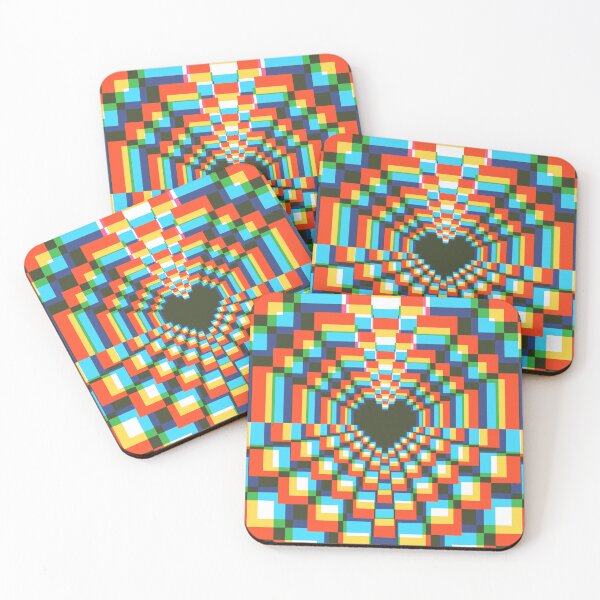 Item preview, Dark Pixel Heart Kaleidoscope - soft CMYK 2 designed and sold by animinimal.