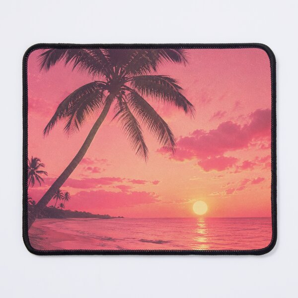 Item preview, Retro Red Beautiful Palm Trees At Pastel Beach Sunset designed and sold by SassyArtistry.