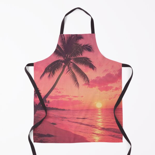 Item preview, Retro Red Beautiful Palm Trees At Pastel Beach Sunset designed and sold by SassyArtistry.