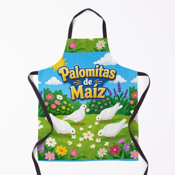 Item preview, White pigeons eating popcorn in a garden designed and sold by Ciervo Primavera.