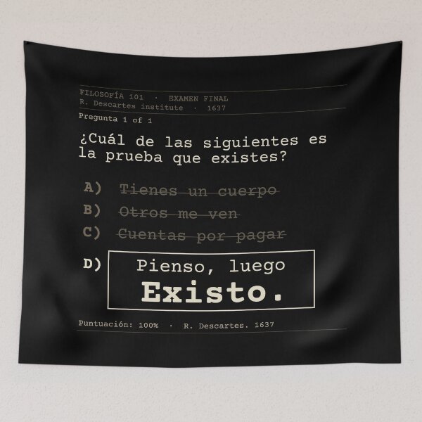 Item preview, I think, therefore I am. Descartes, obscure exam (Spanish) designed and sold by Will-to-Power.