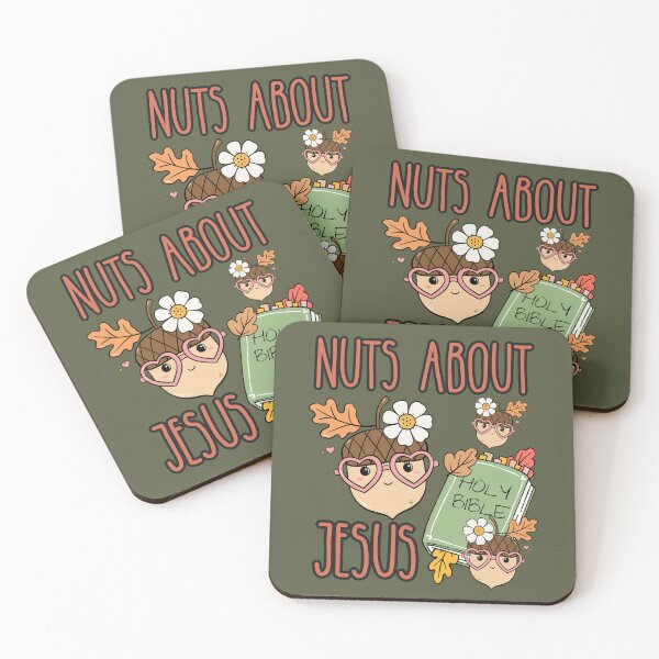 Item preview, Acorn Nuts About Jesus He Never Leaves Love Jesus Christ and Fall Christian Bible Teacher designed and sold by Forevermore.