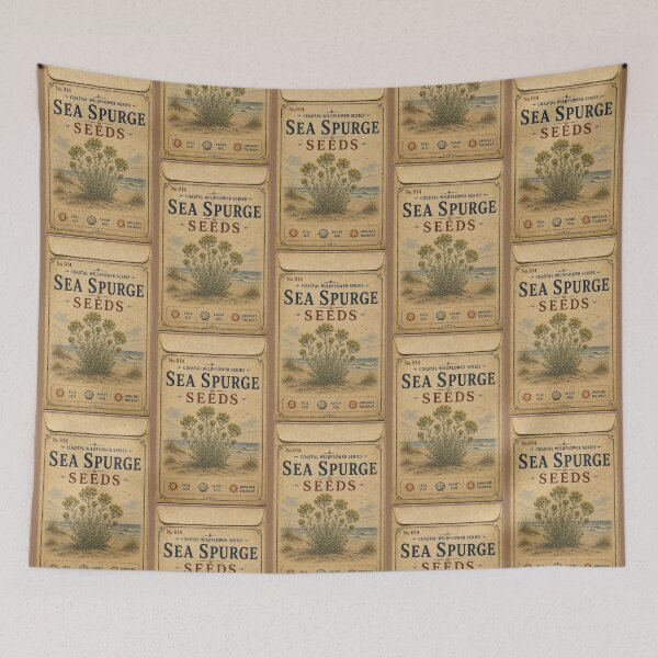 Item preview, Vintage Seed Packet PRINT ONLY NOT REAL- Sea Spurge Coastal Wildflowers Series 014 designed and sold by Beachy.