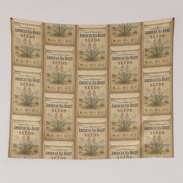 Item preview, Vintage Seed Packet PRINT ONLY NOT REAL- American Sea Rocket Coastal Wildflowers Series 015 designed and sold by Beachy.