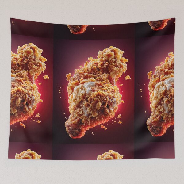 Item preview, Golden Crispy Fried Chicken Drumstick | Crunchy Food Art | Crispy Comfort Food Illustration designed and sold by Grafititee.
