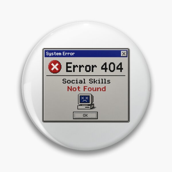Item preview, Error 404: Social Skills Not Found Funny Retro Computer Design designed and sold by SHOPILIE.
