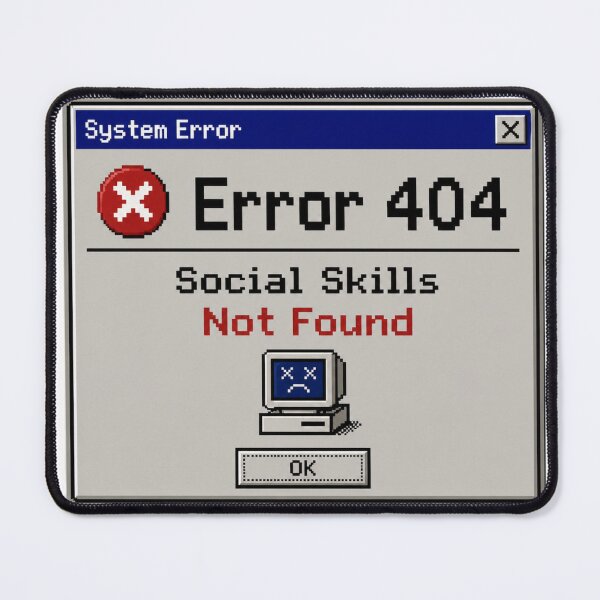 Item preview, Error 404: Social Skills Not Found Funny Retro Computer Design designed and sold by SHOPILIE.
