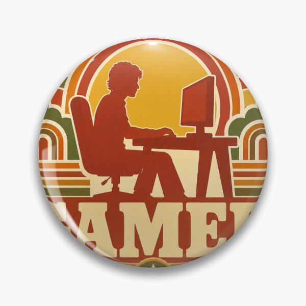 Item preview, Retro Gamer Silhouette Gaming Sticker Gift designed and sold by RedRubyBubble.
