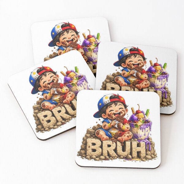 Item preview, "Bruh" - Filipino Boy Eating Chocolate! - Pinoy Kids! designed and sold by FlipFlopTeesCo.