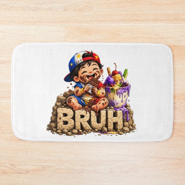 Item preview, "Bruh" - Filipino Boy Eating Chocolate! - Pinoy Kids! designed and sold by FlipFlopTeesCo.