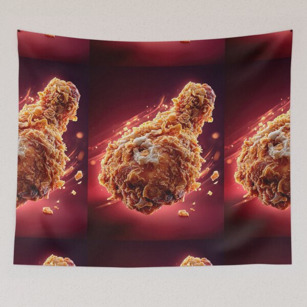 Item preview, Golden Crispy Fried Chicken Drumstick | Crunchy Food Art | Crispy Comfort Food Illustration designed and sold by Grafititee.