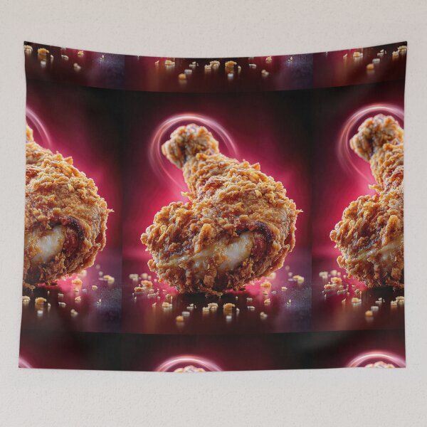 Item preview, Golden Crispy Fried Chicken Drumstick | Crunchy Food Art | Crispy Comfort Food Illustration designed and sold by Grafititee.