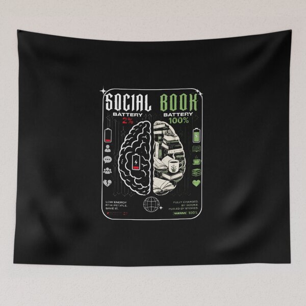 Item preview, Social Battery 2% Book Battery 100% designed and sold by StockAnime.