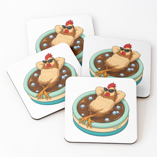 Item preview, Iced Coffee Hen Chilling Pool Sunglasses Funny Illustration designed and sold by GibasVisuals.