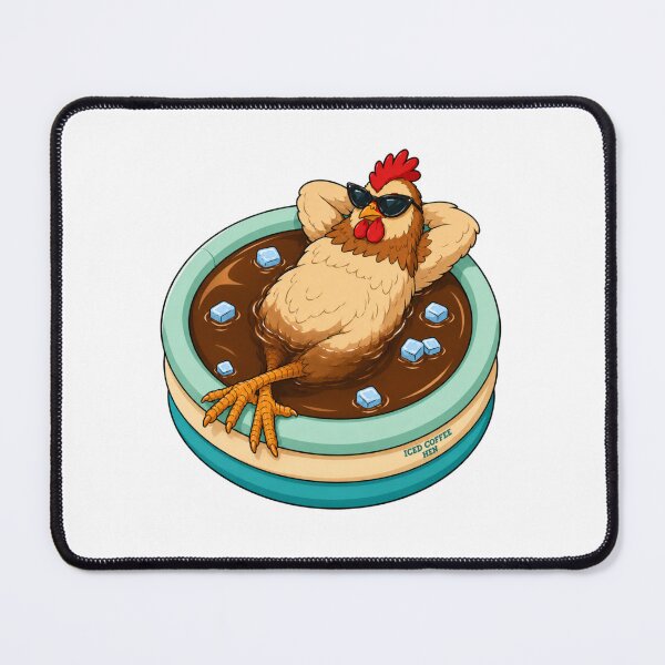Item preview, Iced Coffee Hen Chilling Pool Sunglasses Funny Illustration designed and sold by GibasVisuals.