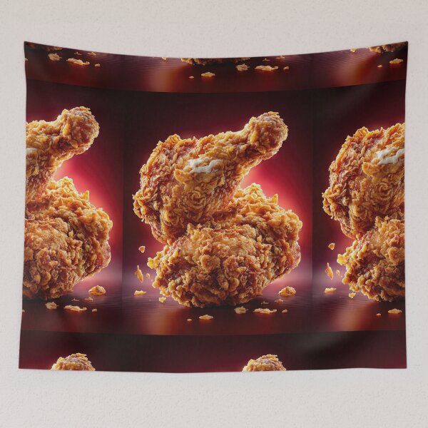 Item preview, Golden Crispy Fried Chicken Drumstick | Crunchy Food Art | Crispy Comfort Food Illustration designed and sold by Grafititee.