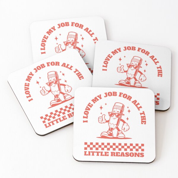 Item preview, I Love My Job for All the Little Reasons Retro Cartoon Pencil Teacher Shirt | Vintage Back to School Gift designed and sold by PalleteCreation.