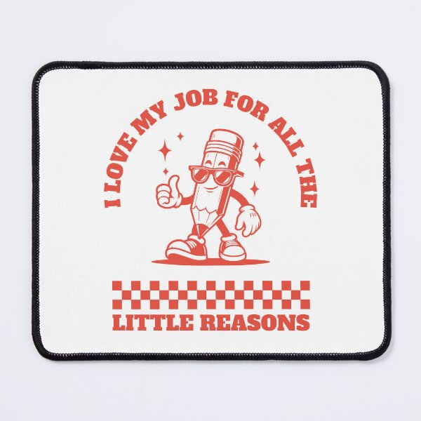 Item preview, I Love My Job for All the Little Reasons Retro Cartoon Pencil Teacher Shirt | Vintage Back to School Gift designed and sold by PalleteCreation.