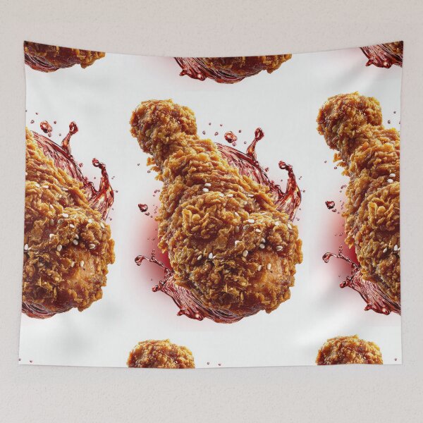 Item preview, Golden Crispy Fried Chicken Drumstick | Crunchy Food Art | Crispy Comfort Food Illustration designed and sold by Grafititee.