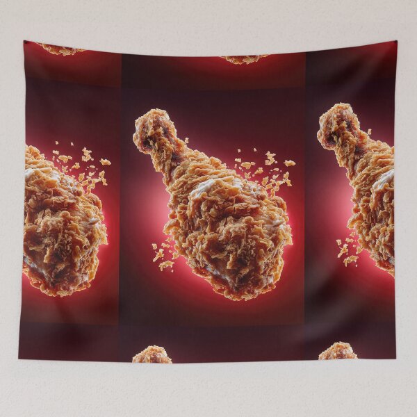 Item preview, Golden Crispy Fried Chicken Drumstick | Crunchy Food Art | Crispy Comfort Food Illustration designed and sold by Grafititee.