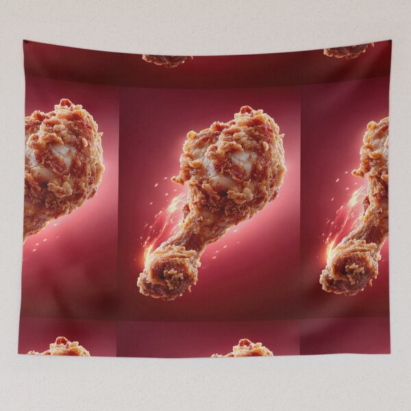 Item preview, Golden Crispy Fried Chicken Drumstick | Crunchy Food Art | Crispy Comfort Food Illustration designed and sold by Grafititee.