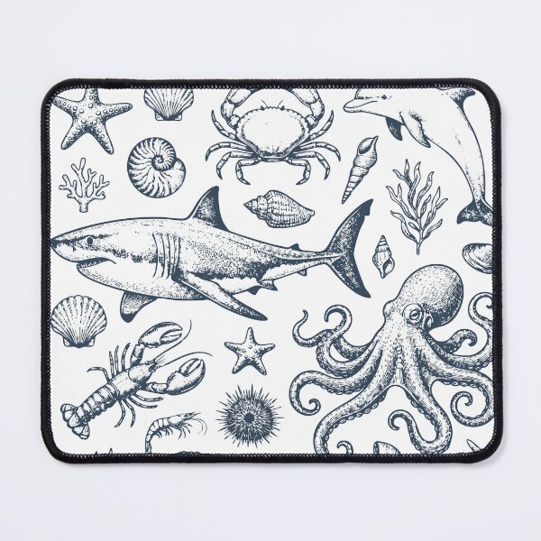 Item preview, Ocean Creatures Vintage Style Ocean Life designed and sold by aponwao.