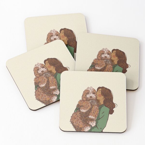Item preview, Woman in a green dress holding her cute dog  designed and sold by Hessah-HA.
