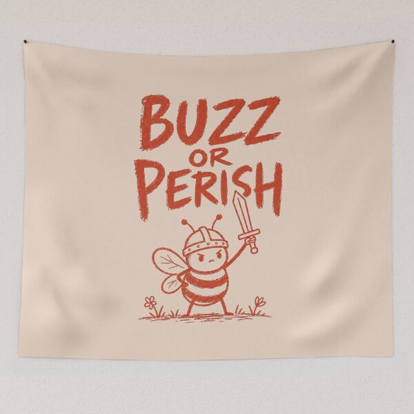Item preview, Buzz Or Perish Funny Bee Warrior designed and sold by NosandEdgy.