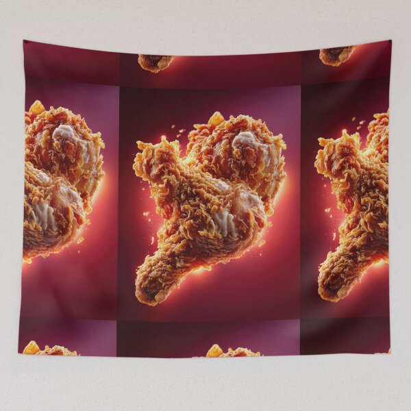 Item preview, Golden Crispy Fried Chicken Drumstick | Crunchy Food Art | Crispy Comfort Food Illustration designed and sold by Grafititee.