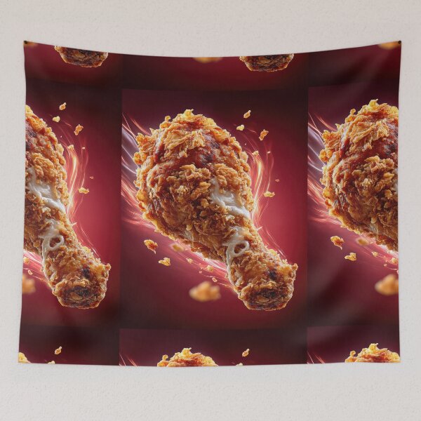 Item preview, Golden Crispy Fried Chicken Drumstick | Crunchy Food Art | Crispy Comfort Food Illustration designed and sold by Grafititee.