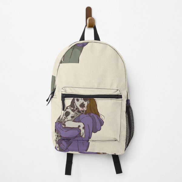 Item preview, Woman in a purple shirt holding her big cute dog designed and sold by Hessah-HA.