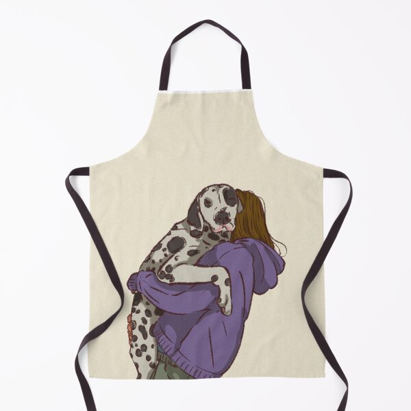 Item preview, Woman in a purple shirt holding her big cute dog designed and sold by Hessah-HA.