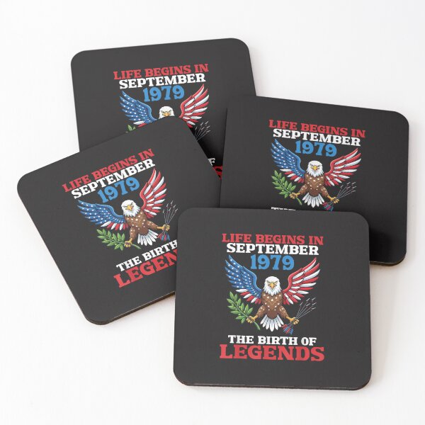 Item preview, Life Begins in September 1979 Patriotic Eagle Birthday Legend Vintage Design designed and sold by kiralynstration.