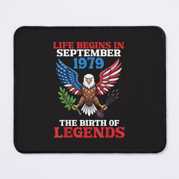 Item preview, Life Begins in September 1979 Patriotic Eagle Birthday Legend Vintage Design designed and sold by kiralynstration.