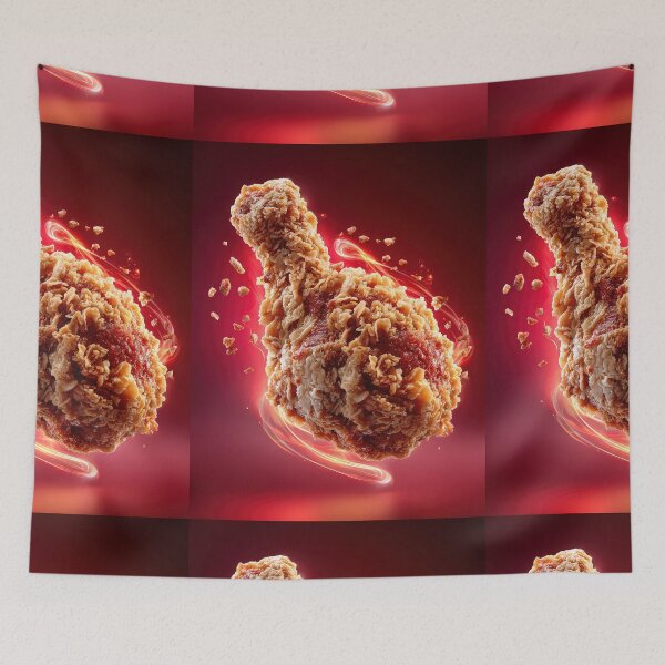 Item preview, Golden Crispy Fried Chicken Drumstick | Crunchy Food Art | Crispy Comfort Food Illustration designed and sold by Grafititee.