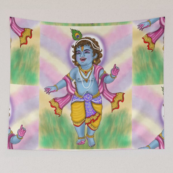 Item preview, Lord Krishna Artwork | Divine Hindu God Digital Painting Illustration designed and sold by Harshit_Digital_Arts.