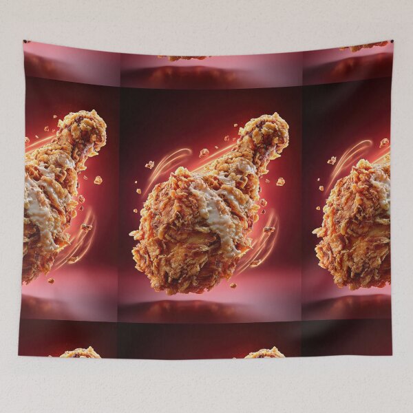 Item preview, Golden Crispy Fried Chicken Drumstick | Crunchy Food Art | Crispy Comfort Food Illustration designed and sold by Grafititee.