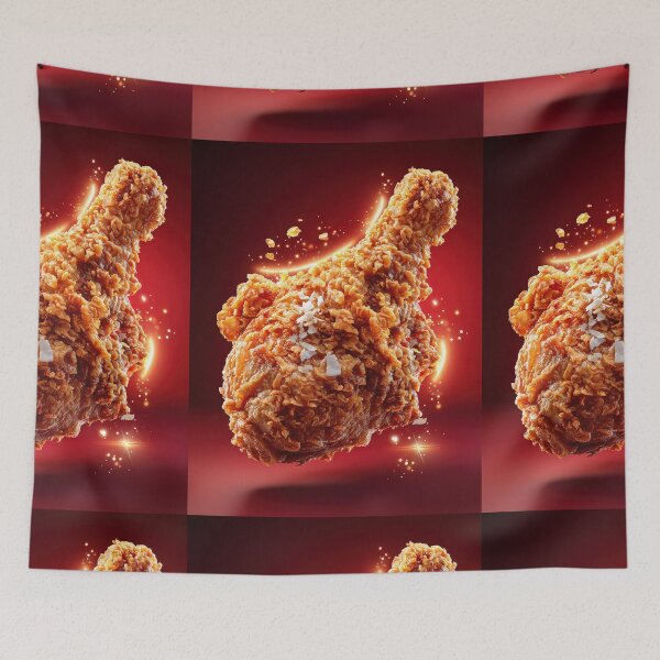 Item preview, Golden Crispy Fried Chicken Drumstick | Crunchy Food Art | Crispy Comfort Food Illustration designed and sold by Grafititee.