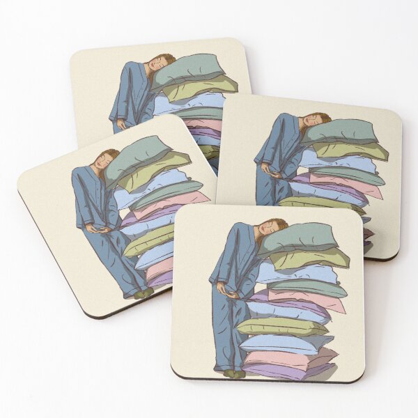 Item preview, A woman lay her head on a mountain of pillows  designed and sold by Hessah-HA.