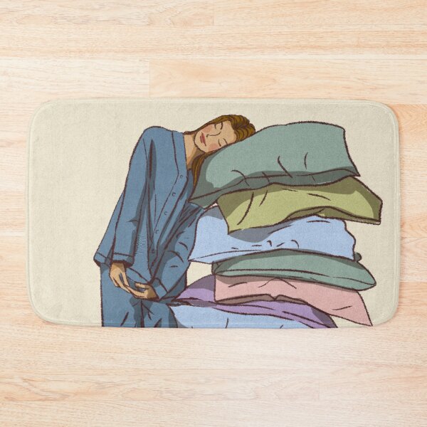 Item preview, A woman lay her head on a mountain of pillows  designed and sold by Hessah-HA.