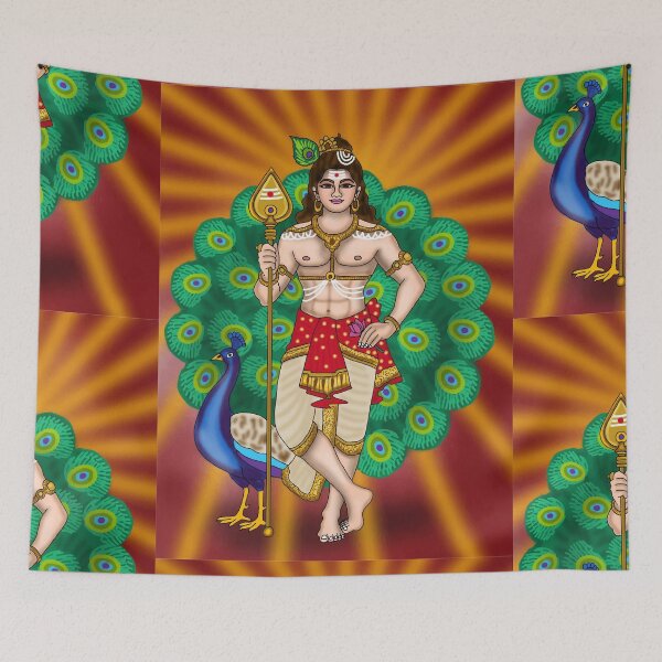 Item preview, Lord Kartikeya Artwork | Divine Hindu Warrior God Digital Illustration designed and sold by Harshit_Digital_Arts.