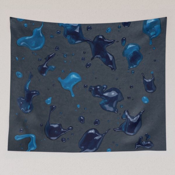 Item preview, Vibrant Blue Paint Splashes on Dark Background designed and sold by Ingorgia Studio.