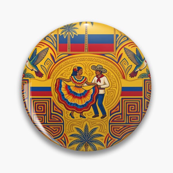 Item preview, Emeralds Vibrant Colombian Folk Art Tropical Floral Pattern designed and sold by ART ATTACK ZONE.