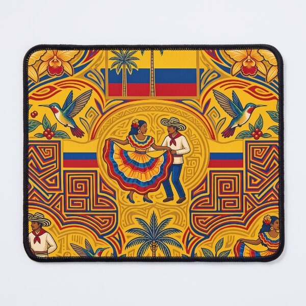 Item preview, Emeralds Vibrant Colombian Folk Art Tropical Floral Pattern designed and sold by ART ATTACK ZONE.